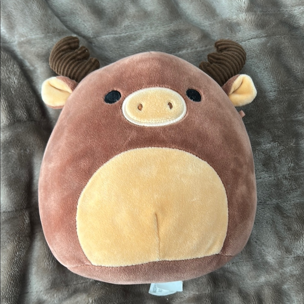 Squishmallows Brown and Tan Moose Stuffed Animal